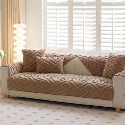 1PC Jacquard Pluche Bankhoes Zacht Warm Bankmat Handdoek Effen Kleur Antislip L-vormige Bankhoes voor Woonkamerdecoratie 1PC 45x45 pillowcase