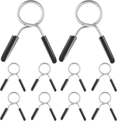 Set van 10 Dumbbell Bars met Veerklemmen en Clips voor Gewichtheffen, Fitnessaccessoires en Krachttraining