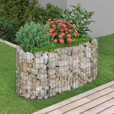 vidaXL - Gabion - plantenbak - verhoogd - 120x50x50 - cm - gegalvaniseerd - ijzer