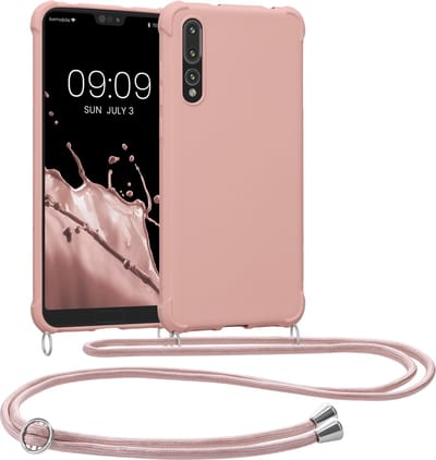 kwmobile telefoonhoesjegeschikt voor Huawei P20 Pro - Hoesje van siliconen met telefoonkoord - In parelmoer