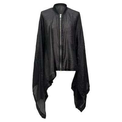 Rick Owens Zip Poncho in zwarte zijde