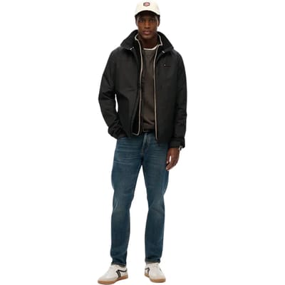 Superdry Windbreakerjas Zonder Capuchon met Logo Zwart Grootte: L