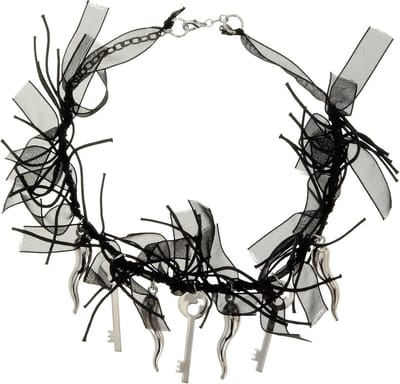 Behave - Ketting met sleutelhangers - Zwart lint - Fantasy stijl - 42 cm