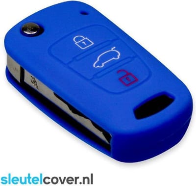 Autosleutel Hoesje geschikt voor Hyundai - SleutelCover - Silicone Autosleutel Cover - Sleutelhoesje Blauw