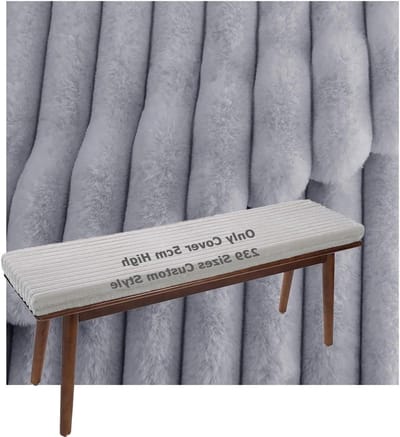 Kussenhoes Tuinbank - Bankkussenhoes Vervangend - Buiten Zitten - Afneembaar Met Rits - 85 x 60 cm - Lichtgrijs