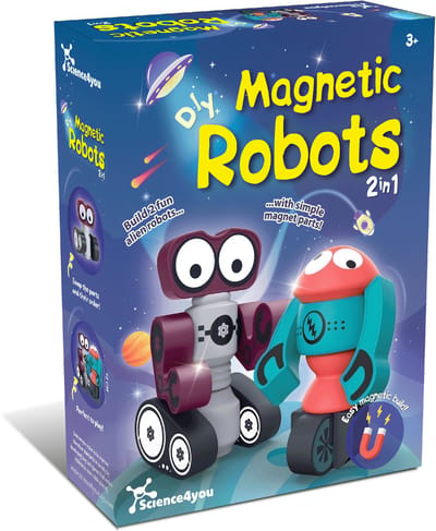 Science4you DIY Magnetische Robots voor Kinderen: Magnetische Blokken Set, Magnetisch Speelgoed voor Kinderen, Montessori Speelgoed, Origineel Cadeau voor Jongens en Meisjes van 3 4 5 6 7+ Jaar