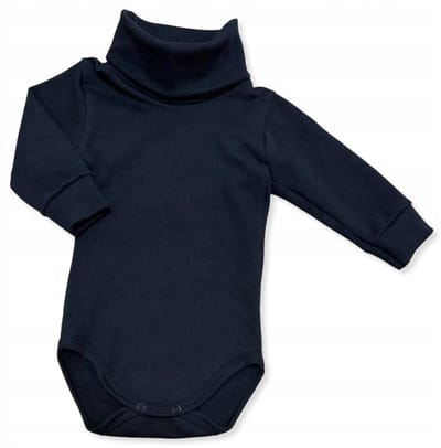 Dartomik - Babybody met Colkraag - Lange Mouw - Katoen 97% Lycra 3% - Zwart