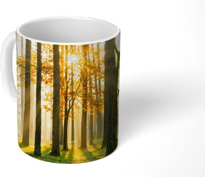 Mok - Koffiemok - Bos - Zon - Bomen - Gras - Landschap - Natuur - Mokken - 350 ML - Beker - Koffiemokken - Theemok