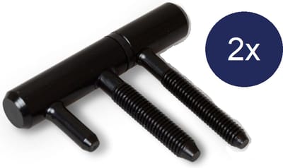 Inboorpaumelle - Zwart - 14mm - Voor Houten Kozijnen - 2 Stuks