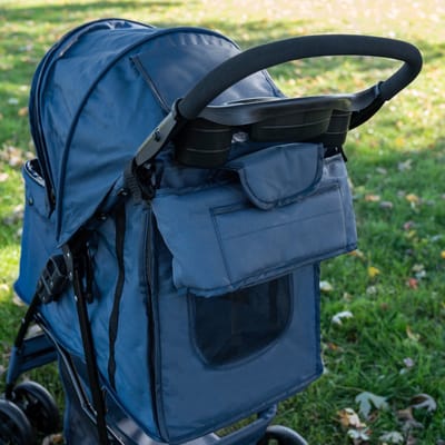 Hondenbuggy incl. regenhoes en organizer tas - marineblauw - 15kg