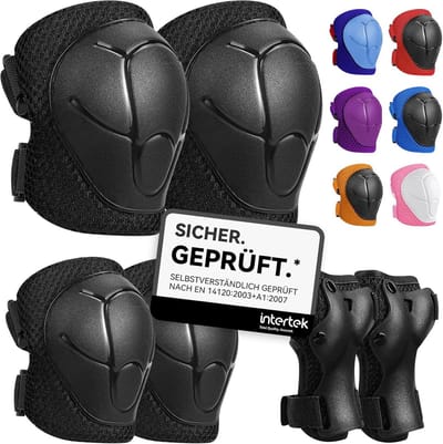 Set van 6 Beschermende Pads voor Kinderen - Knie- en Elleboogbeschermers, Verstelbaar voor Skaten en Scooteren