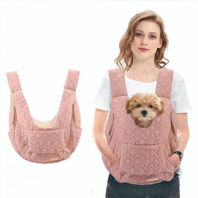 Hondentas - Buikdrager Hond - Draagdoek hond - Met Ventilatie - Draagzak Hond - Verstelbare Draagtas -Voor Kleine Hond en Kat - Buik- en Rugdragers Optie - Lichtgewicht en Comfortabel -roze