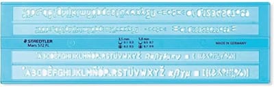 Tekstsjabloon voor Tekenen en Schrijven - Hoogte 3,5 mm en 5 mm, Blauw-Transparant