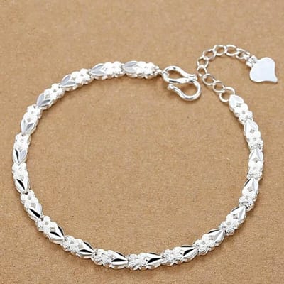 Sale 925 Sterling Zilveren Ketting Massieve Armband voor Dames Heren Bedel Feest Cadeau Bruiloft Mode Sieraden 20CM brown