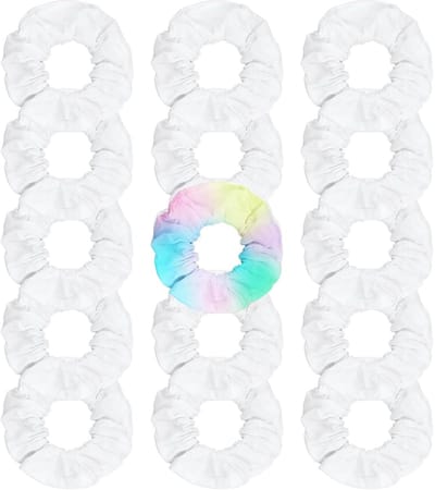 Scrunchies - witte doe-het-zelf haarscrunchies voor meisjes en vrouwen, comfortabele elastische haarbanden geschikt voor dunne en dikke krullen