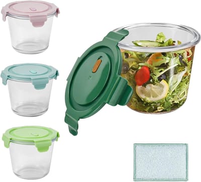 Ronde Glazen Potten met Deksel, 750ml, Ideaal voor Voedselopslag, Soep en Keukenorganisatie