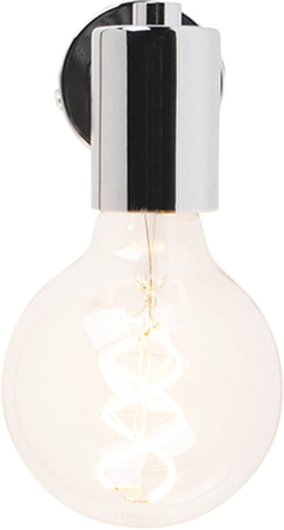 QAZQA facil - Design Wandlamp voor binnen - 1 lichts - D 130 mm - Chroom - Woonkamer | Slaapkamer | Keuken