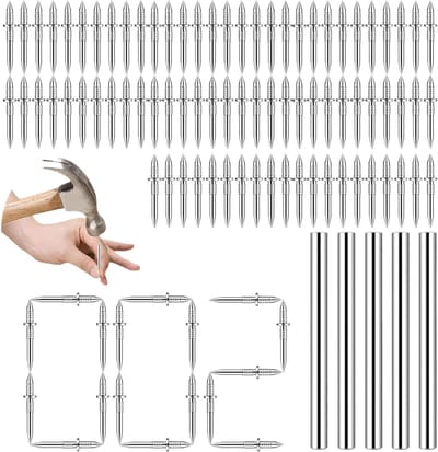 Naadloze Nagels - Onzichtbare Schroeven - Plinten Bevestigen - Dubbele Punt - 500 Stuks - Zilverkleurig