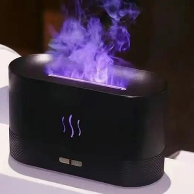 Humidificateur de parfum humidificateur d'air ultrasonique avec Simulation d'éclairage LED lampe à flamme d'huile essentielle de parfum de flamme colorée