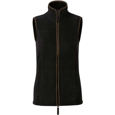 Premier Dames/dames Artisan Fleece Gilet (Zwart/Bruin)