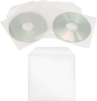1000 Transparante CD/DVD/Bluray Beschermhoezen - Ruimtebesparende Foliehoezen met Lipje