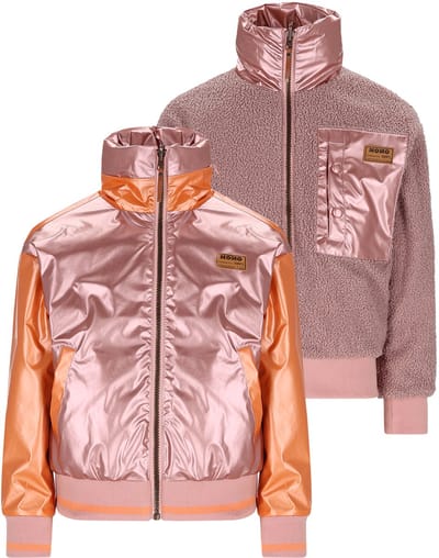 NONO N602-5201-548_146-152 Meisjes jas reversible roze - Maat 146/152
