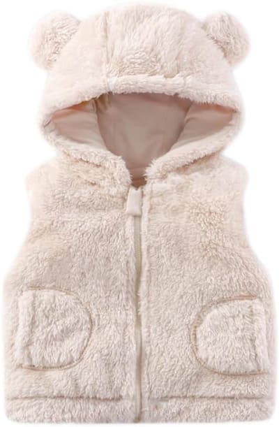 Winter Fluffy Kinder Vest voor Jongens en Meisjes - Mouwloos Hooded Jacket voor Koude Dagen