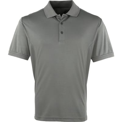 Premier Heren Coolchecker Pique korte mouw Polo T-Shirt (Donkergrijs)