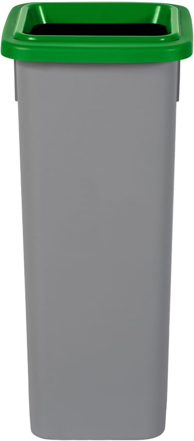 Plafor Fit Bin, Prullenbak voor afvalscheiding - 20L – Grijs/Groen - met 5 gratis stickers – recycle – afvalbak - vuilnisbak – afvalemmer – afvalscheiding – vuilnisemmer – sorteerafvalemmer – recycling – hygiënisch - kantoor - keuken