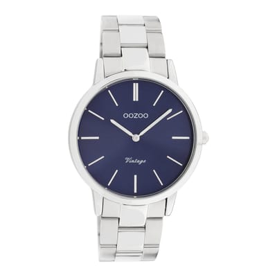 OOZOO Vintage series - zilverkleurige horloge met zilverkleurige roestvrijstalen armband - C20029 - Ø38