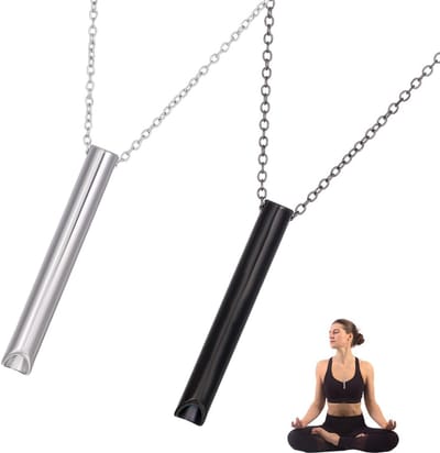 Hoki Ketting Tegen Angst en Stress - Ademhalingsoefeningen en Stoppen met Roken - Rvs, Draagbaar, Verstelbaar van 50 + 5 cm, Mindfulness Accessoire