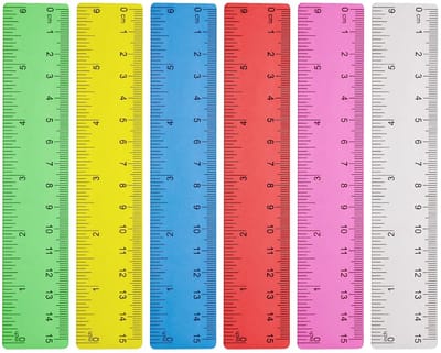 Set van 6 Doorzichtige Linialen 15cm / 6 Inch - Meetlatten met Centimeter en Inch Maataanduiding voor School en Kantoor