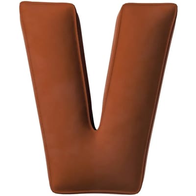 Kussen letter v Yellow Tipi Posh Velvet