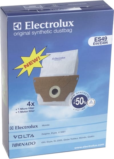 Electrolux - STOFZUIGERZAK ORIG MONDO ES49/RONDO 1170 4 STUKS + 1 MICRO FILTER + 1 MOTOR FILTER - 9002565464