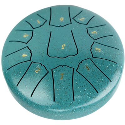 Tambour à langue en acier 6 pouces 11 notes Instrument de percussion à clé D Tambour balmy portable avec maillets de tambour 15.7x8cm bleu