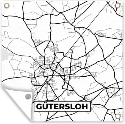 Tuin poster Gütersloh - Plattegrond - Stadskaart - Kaart - 200x200 cm - Tuindoek