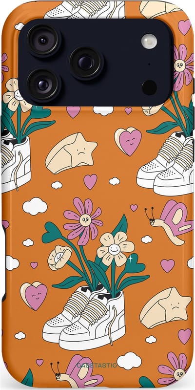 Casetastic hoesje geschikt voor Apple iPhone 17 Pro Max - MagSafe - Dubbellaagse bescherming - Hartentuin - Fashion Case - Terracotta Zand Lichtgrijs
