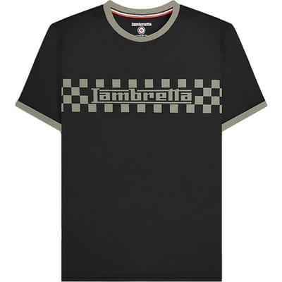 Lambretta Heren Ringer Twee Kleur T-Shirt (Zwart)
