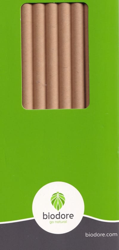 Drinkrietje van bruin kraft papier [FSC] - 100 stuks - 250 mm / Ø 8 mm