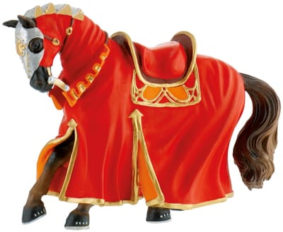 Bullyland 80768 – Speelfiguur Toernooi Paard Rood – ca. 10–12 cm – levensecht en detailrijk vormgegeven – ideaal als fantasiefiguur, decoratie of klein cadeautje voor kinderen vanaf 3 jaar