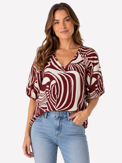 &Co Woman AMELIE WEAVE - Top - S - Rood