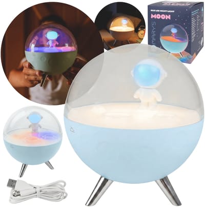 Mary's LED nachtlampje maan blauw, lampje voor kinderkamer, USB regelbare RGB verlichting