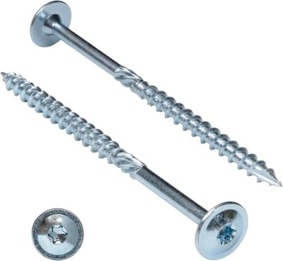 PARCO Tellerkopschroeven 6 x 300 mm, 100 Stuks, Torx 30 verzinkt - German Quality, Houtschroeven voor dakconstructies, Platkopschroeven met deeldraad, Schroeven voor Houtconstructies