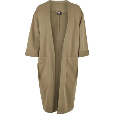 Urban Classics Lange cardigan -XS- Oversized Terry Groen/Bruin