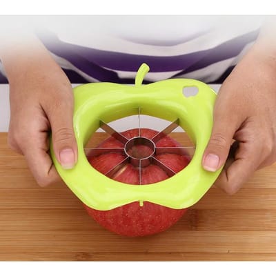 Roestvrijstalen Appelsnijder Snijder met Comfort Handvat voor Keuken Fruit Schiller Peer Verdeler Appel Klokhuisverwijderaar groen