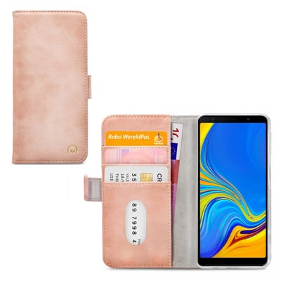 Mobilize Telefoonhoesje geschikt voor Samsung Galaxy A7 (2018) Hoesje | Mobilize Elite Gelly Bookcase Portemonnee | Pasjeshouder voor 3 Pasjes | Telefoonhoesje voor Pinpas / OV Kaart / Rijbewijs - Soft Pink | Roze