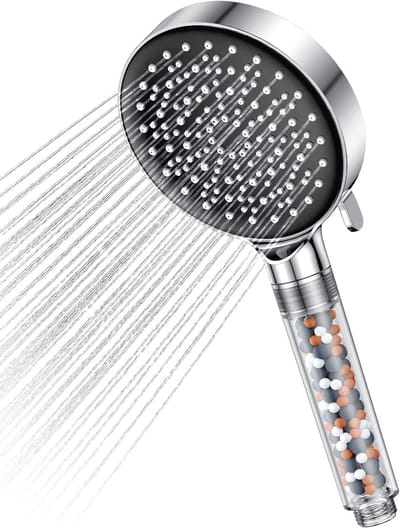 Famanu – Handdouche met filter, waterbesparend 7,5 l/min, 6 straalsoorten, anti-kalk voor hard water