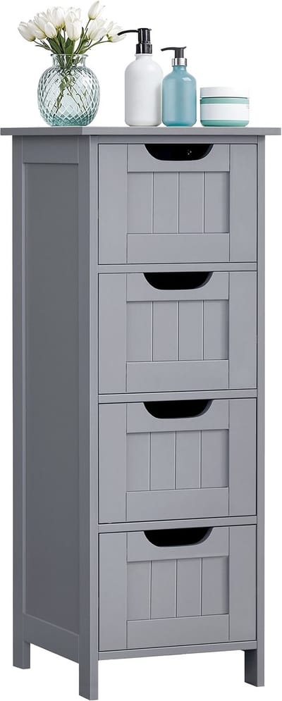 VASAGLE - Badkamerkast - 4 Lades - Voor Badkamer Woonkamer Keuken