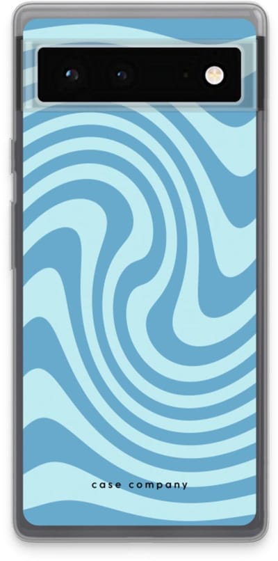 Case Company® - Hoesje geschikt voor Google Pixel 6 hoesje - Swirl Blauw - Soft Cover Telefoonhoesje - Bescherming aan alle Kanten en Schermrand