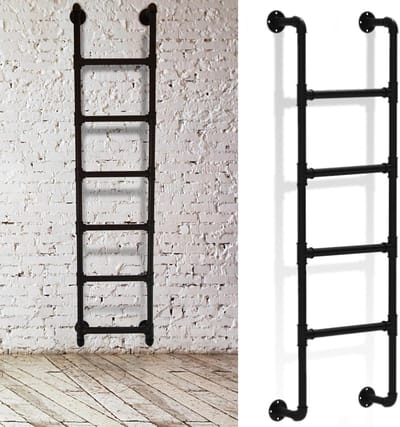 Wandladder - Stapelbed ladder - Hoge platformen bereiken - 150 kg draagkracht - Zwart